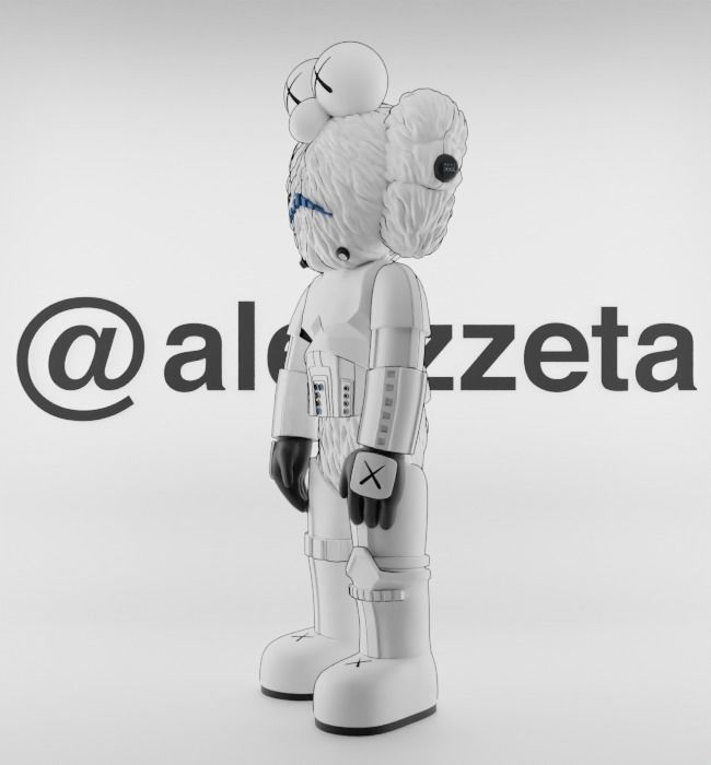 Kaws BFF Stormtrooper Textured Low-poly 3D model_7