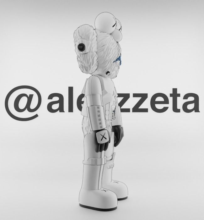 Kaws BFF Stormtrooper Textured Low-poly 3D model_30