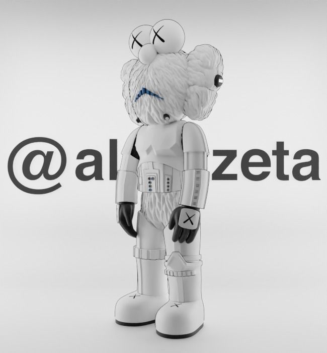 Kaws BFF Stormtrooper Textured Low-poly 3D model_5
