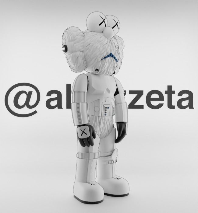 Kaws BFF Stormtrooper Textured Low-poly 3D model_33