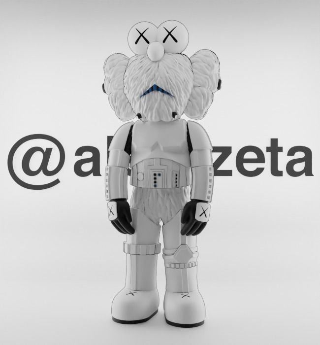 Kaws BFF Stormtrooper Textured Low-poly 3D model_2