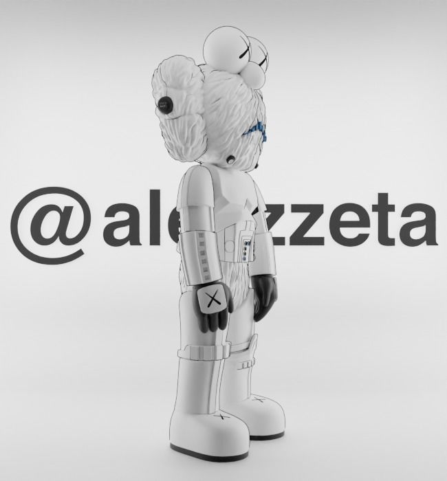 Kaws BFF Stormtrooper Textured Low-poly 3D model_31
