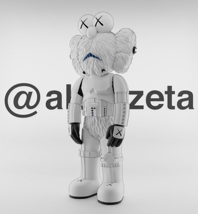 Kaws BFF Stormtrooper Textured Low-poly 3D model_4