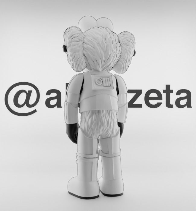 Kaws BFF Stormtrooper Textured Low-poly 3D model_17