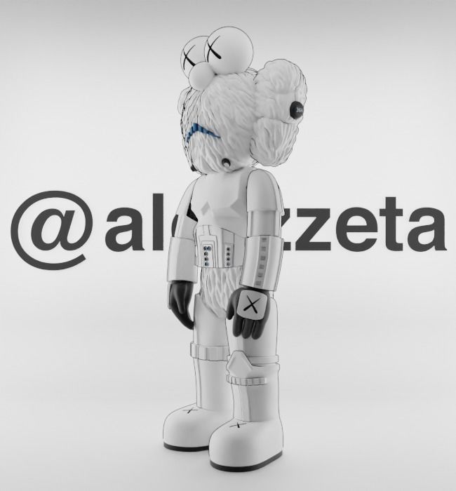 Kaws BFF Stormtrooper Textured Low-poly 3D model_6