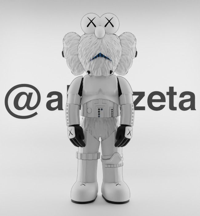Kaws BFF Stormtrooper Textured Low-poly 3D model_1