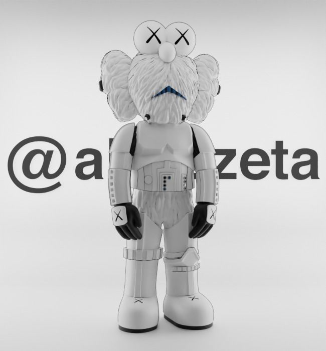 Kaws BFF Stormtrooper Textured Low-poly 3D model_36