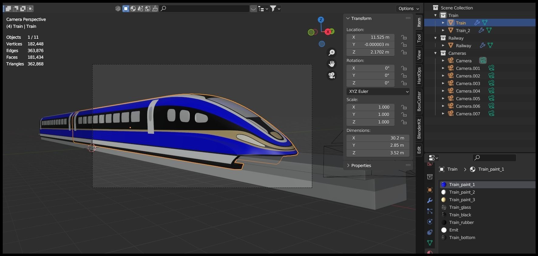High-speed train exterior 3D model_18
