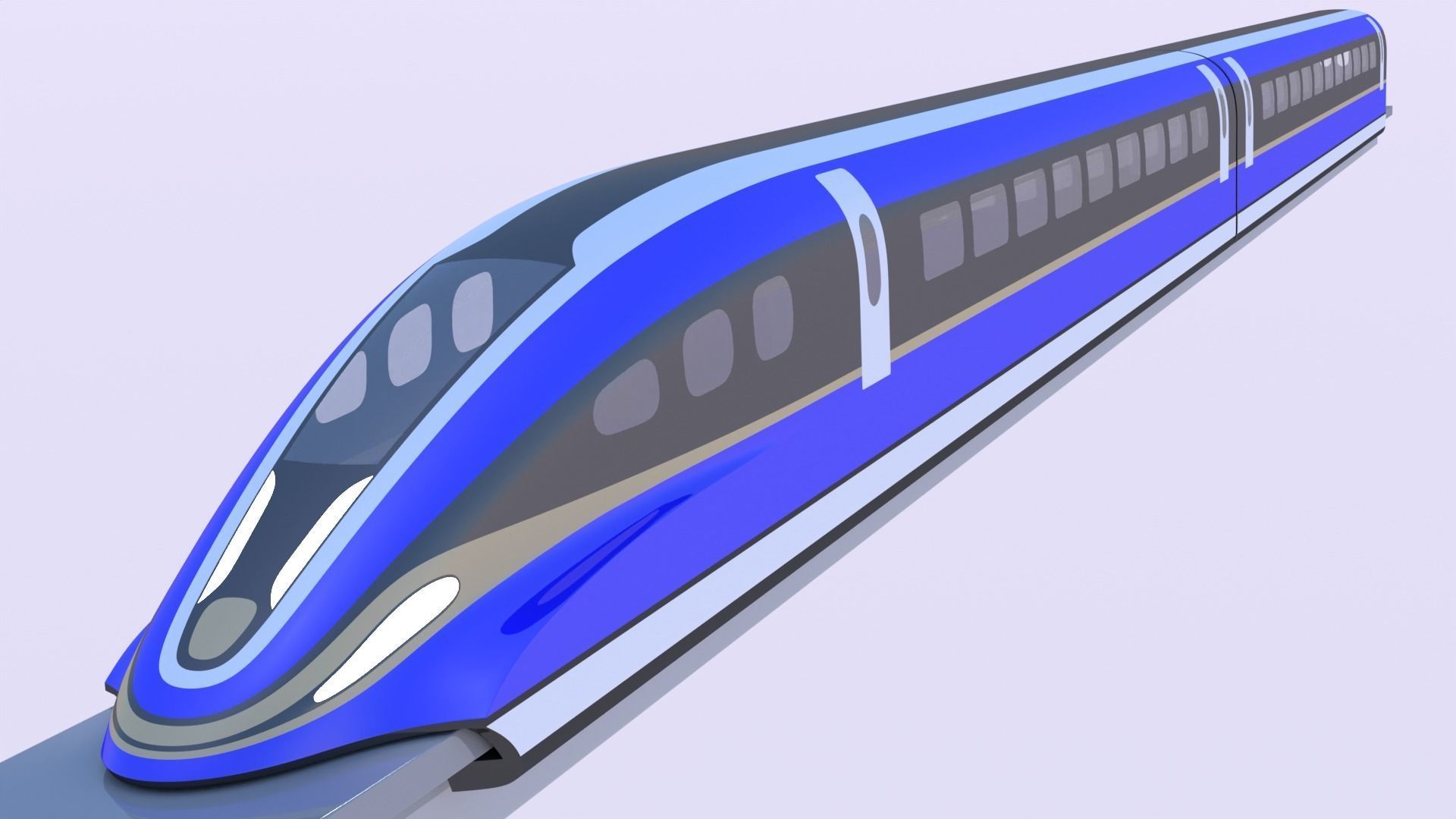 High-speed train exterior 3D model_16