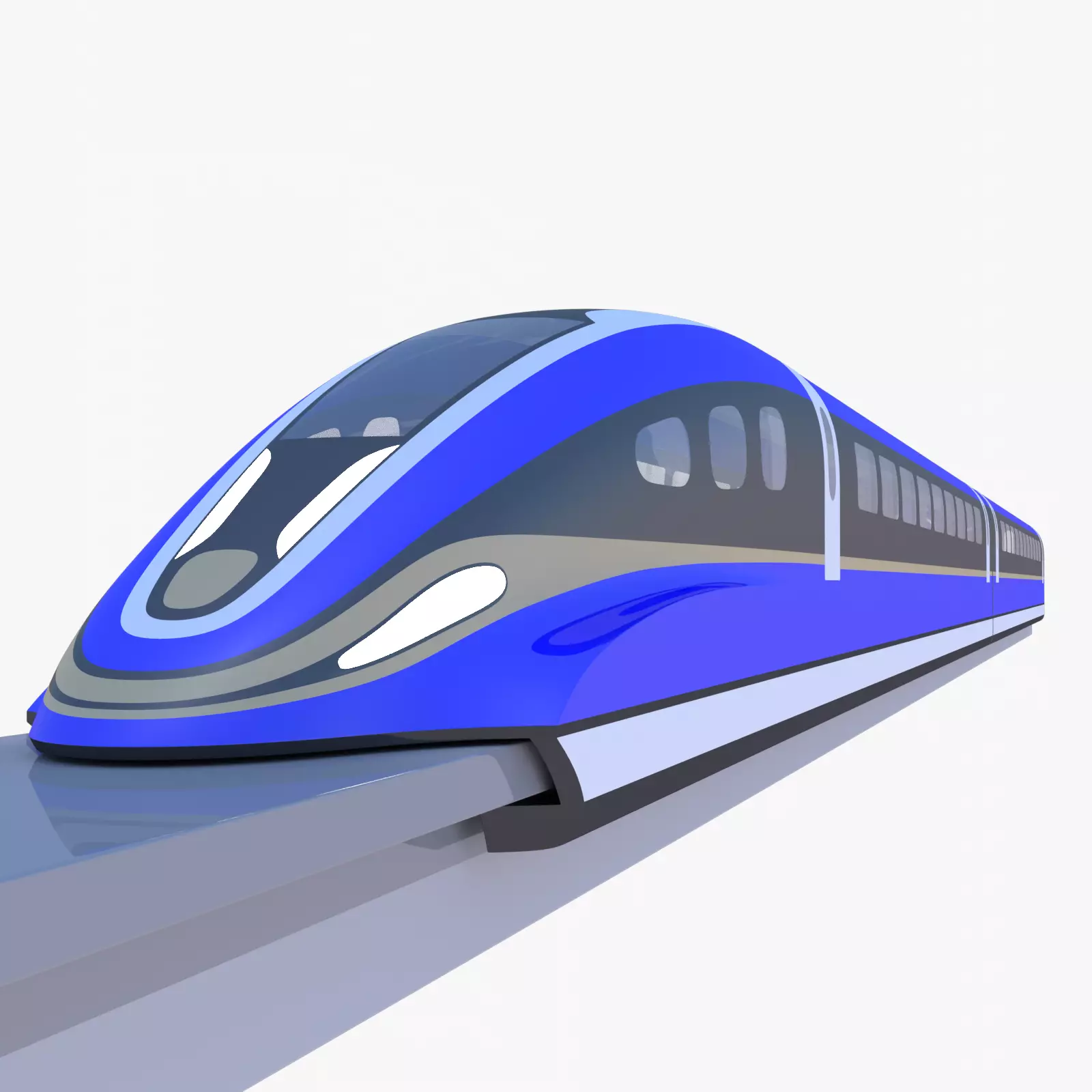 High-speed train exterior 3D model_0