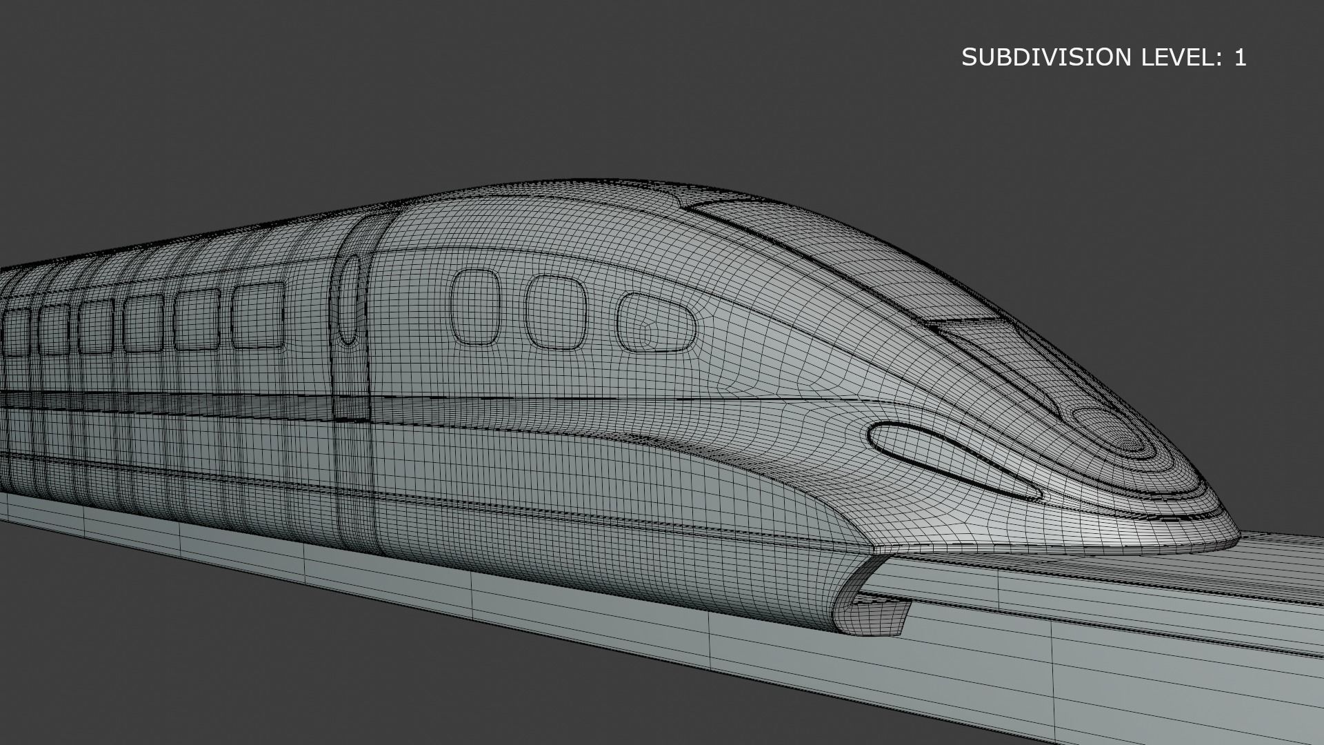 High-speed train exterior 3D model_5