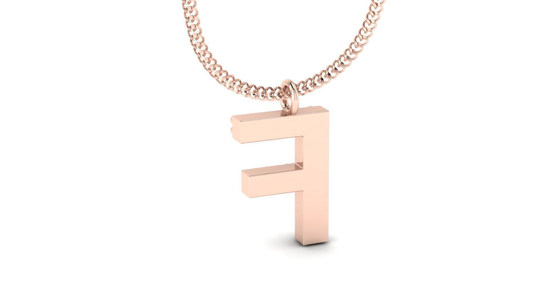 Diamond Alphabet Pendant F 3D print model_7