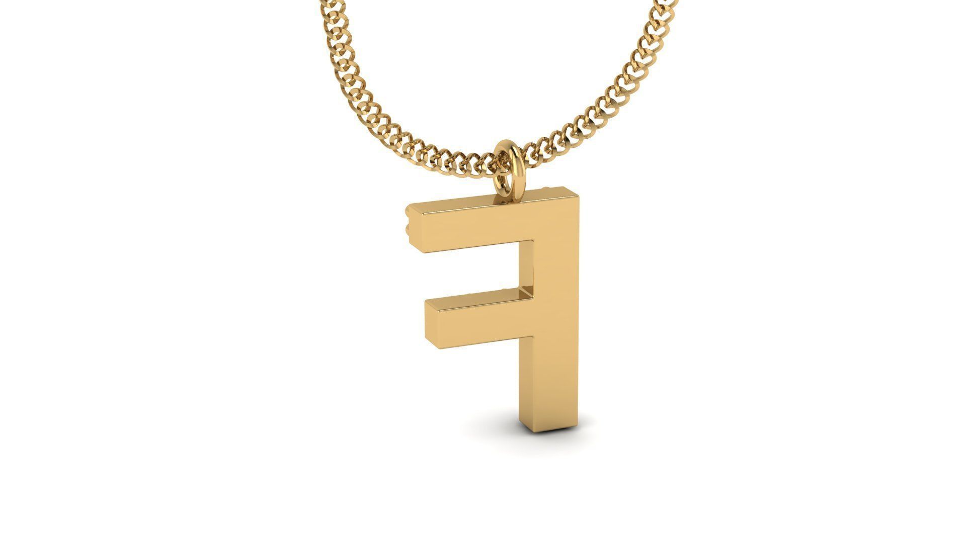 Diamond Alphabet Pendant F 3D print model_19