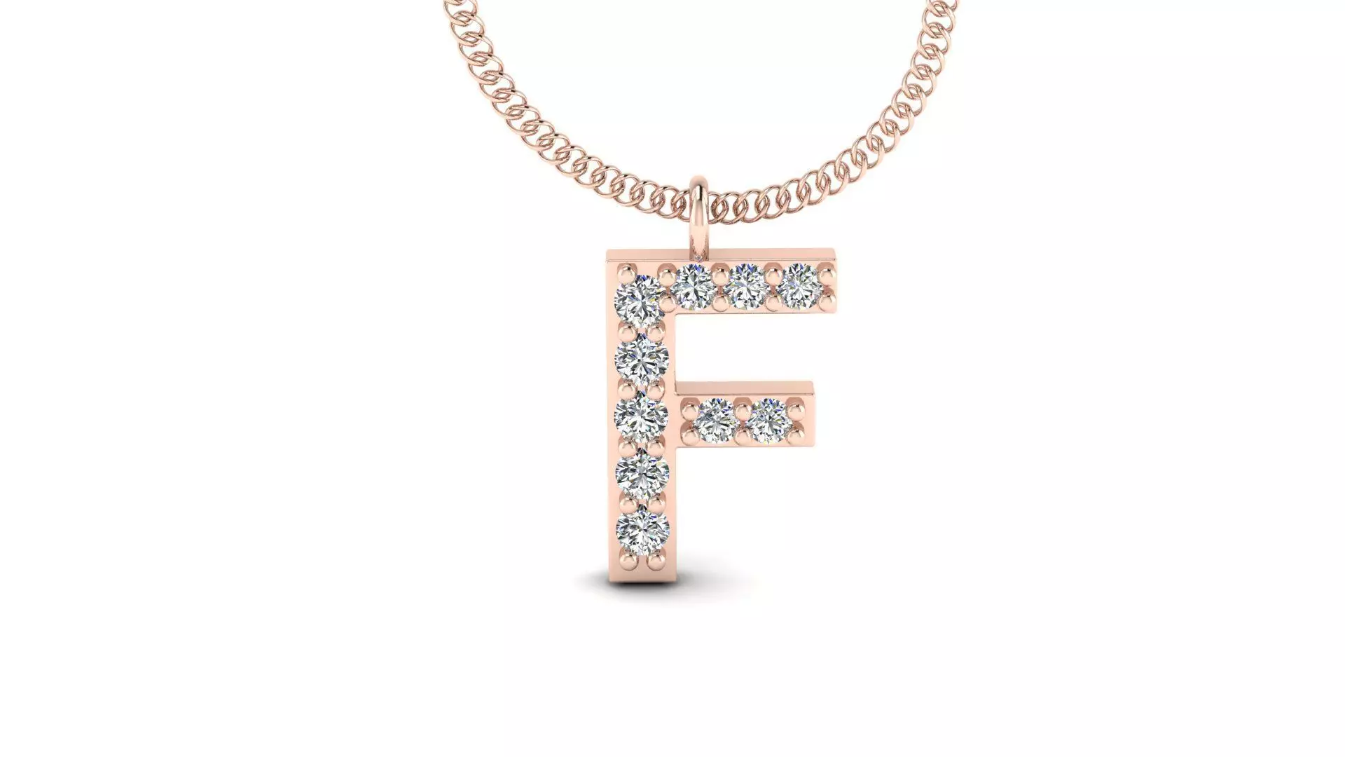 Diamond Alphabet Pendant F 3D print model_0