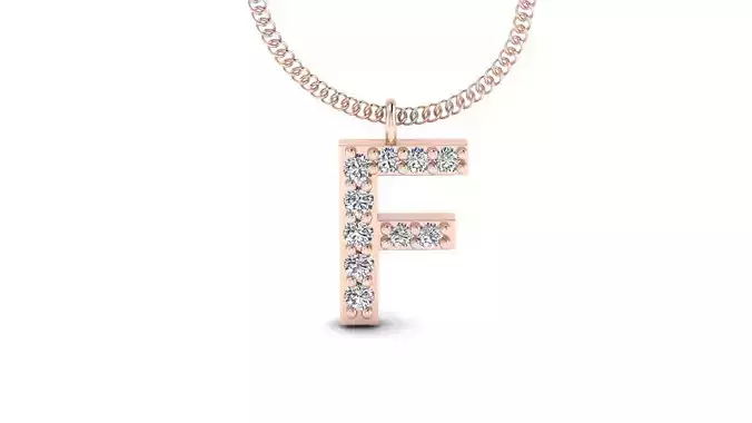 Diamond Alphabet Pendant F 3D print model