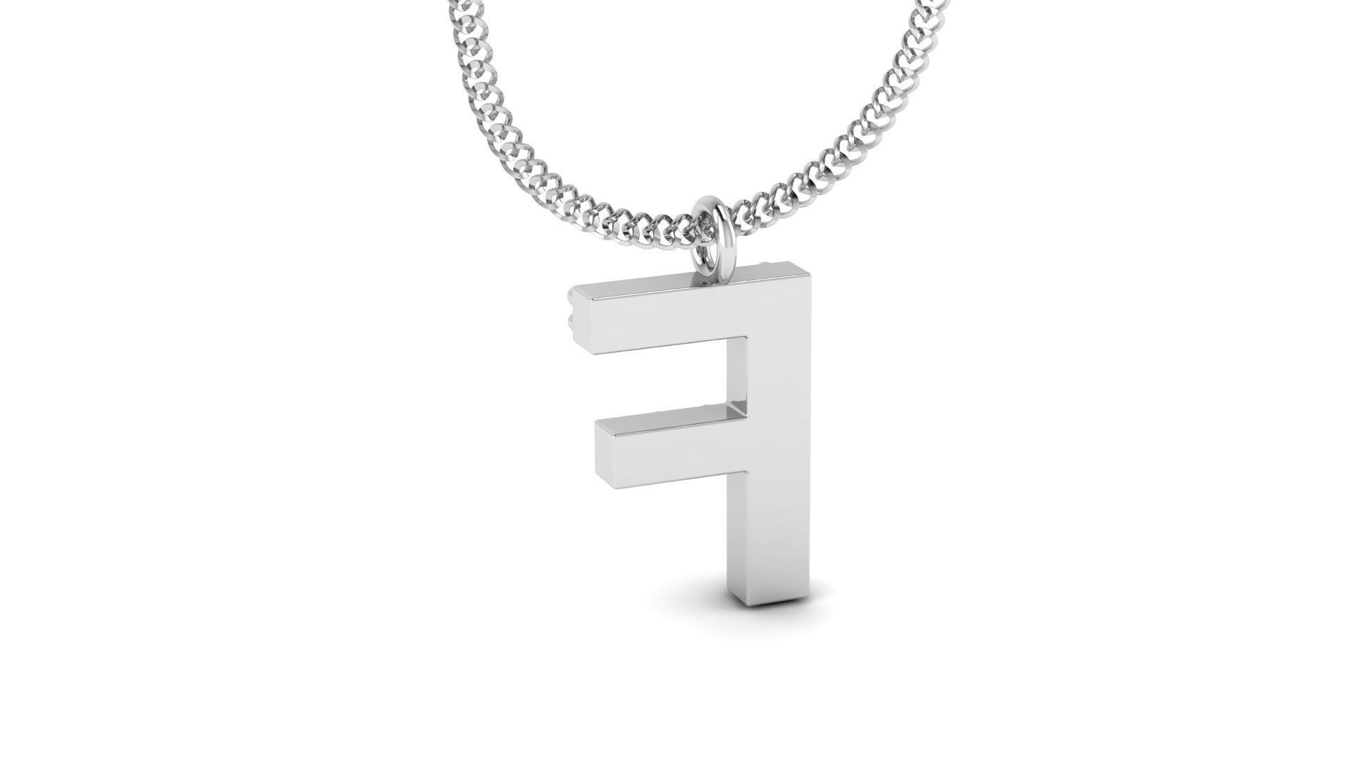 Diamond Alphabet Pendant F 3D print model_14