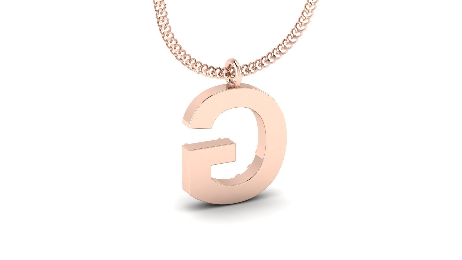 Diamond Alphabet Pendant G 3D print model_8