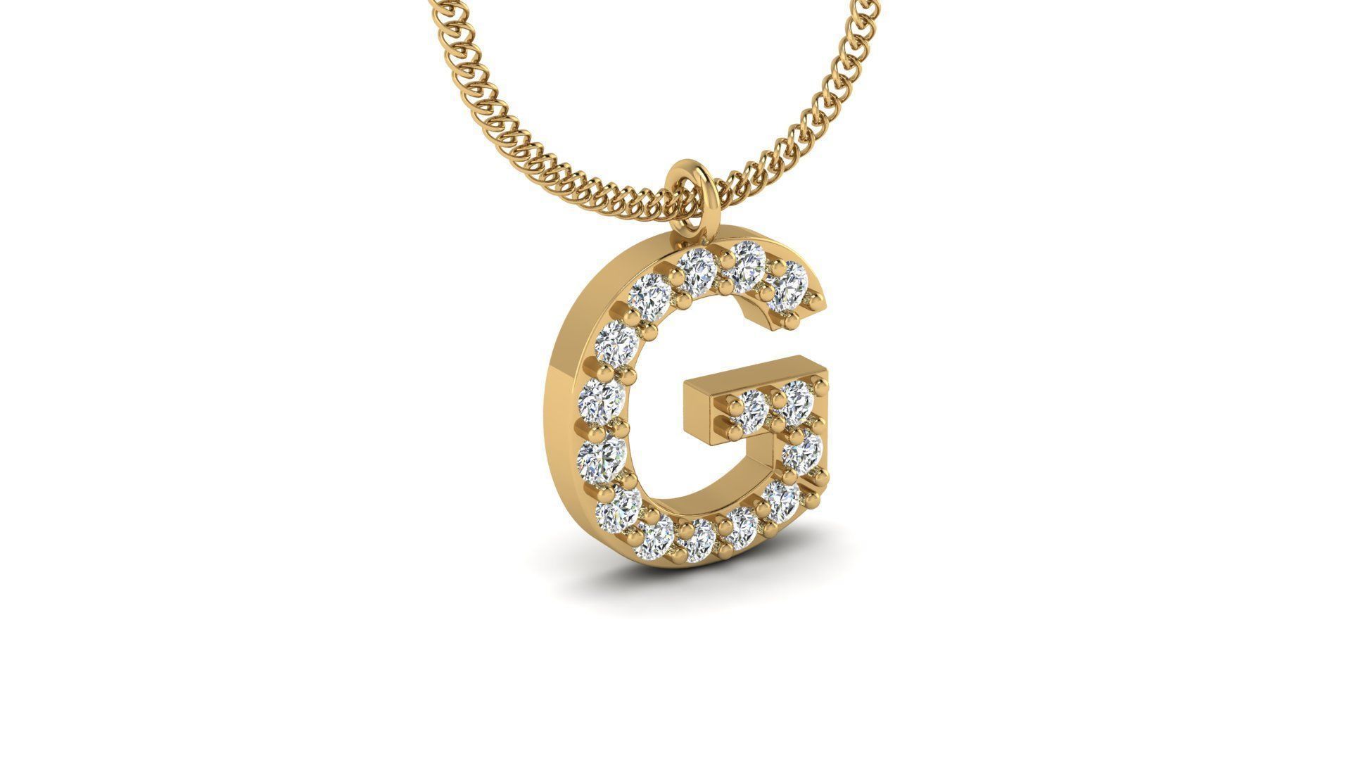 Diamond Alphabet Pendant G 3D print model_18