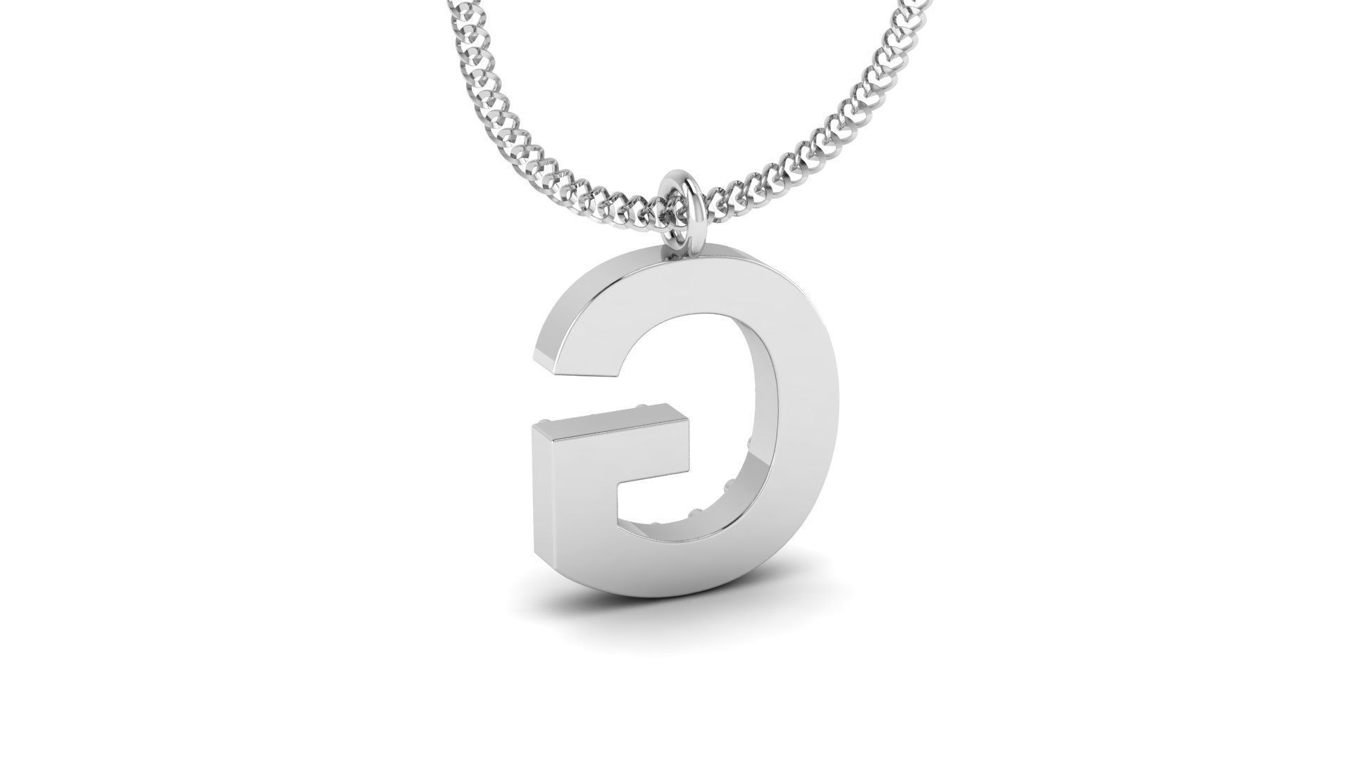 Diamond Alphabet Pendant G 3D print model_14
