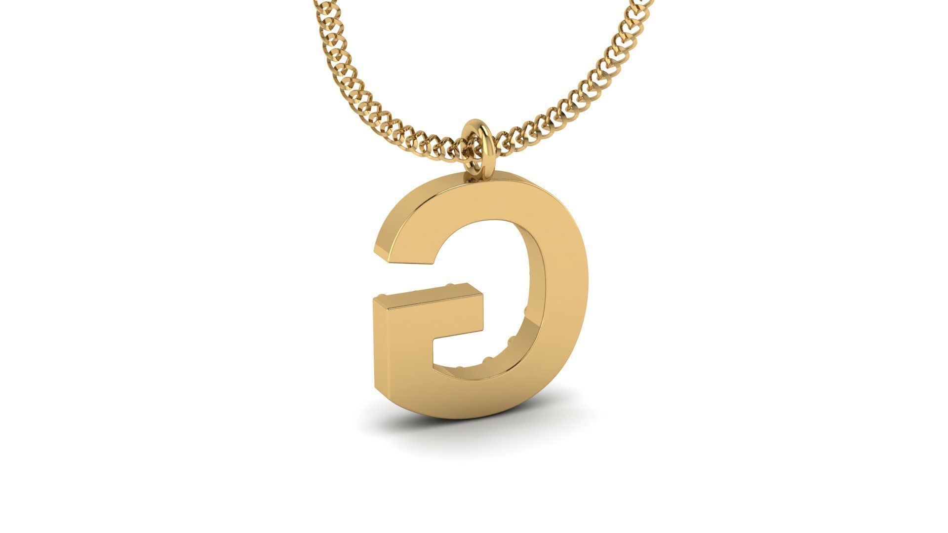 Diamond Alphabet Pendant G 3D print model_20