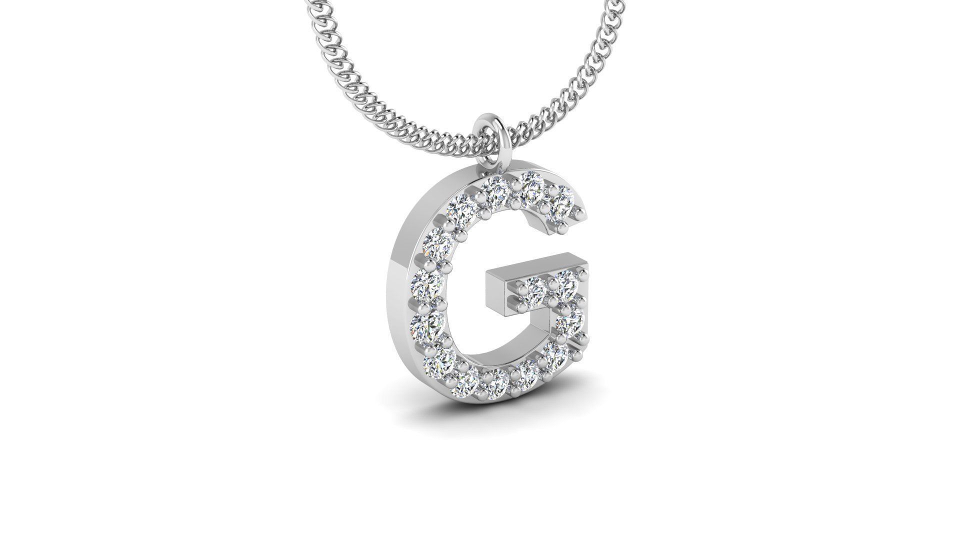 Diamond Alphabet Pendant G 3D print model_12