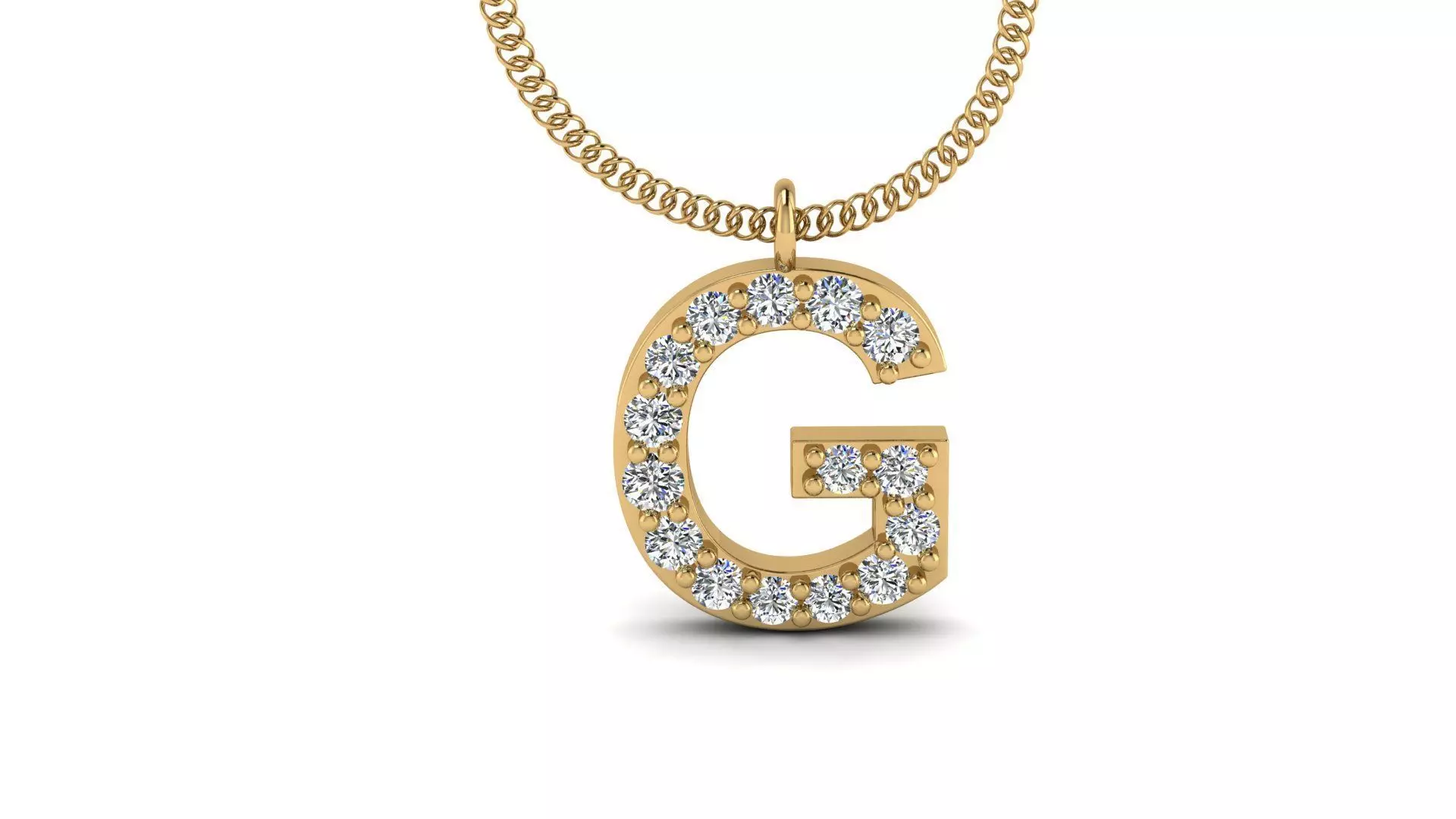 Diamond Alphabet Pendant G 3D print model_0