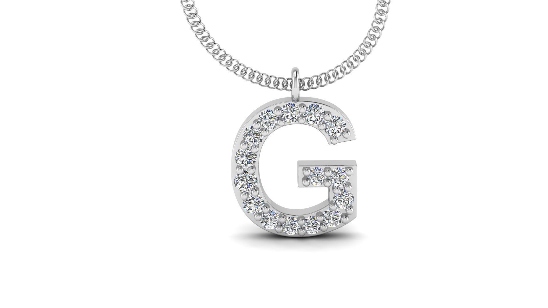 Diamond Alphabet Pendant G 3D print model_11