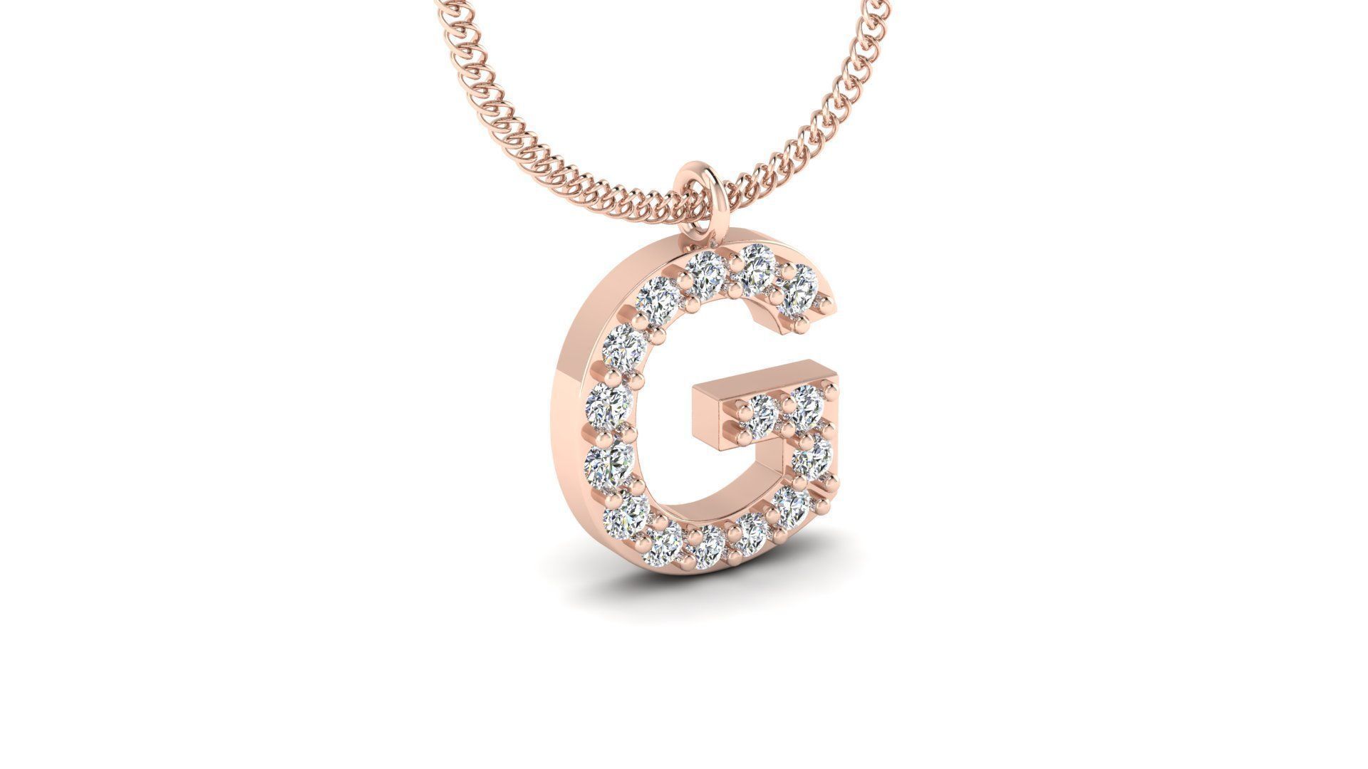 Diamond Alphabet Pendant G 3D print model_5