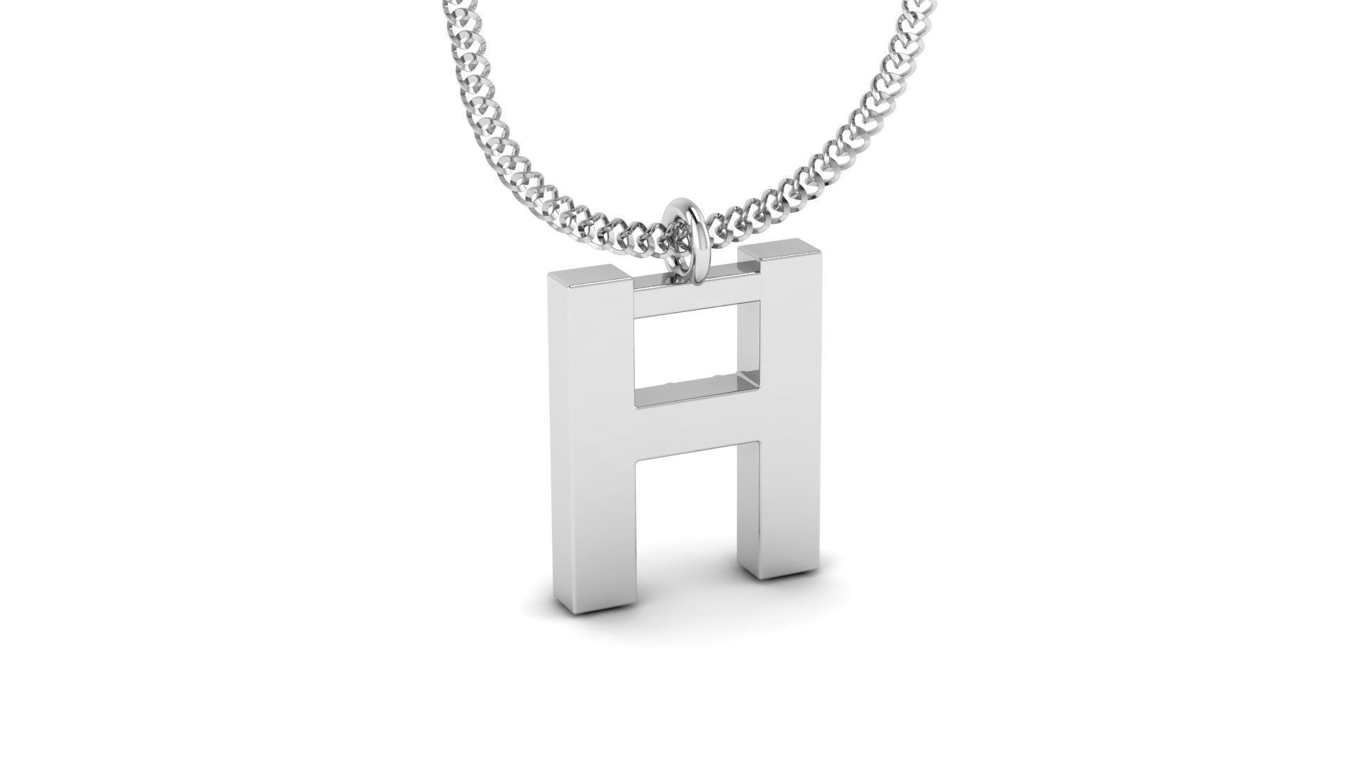Diamond Alphabet Pendant H 3D print model_13