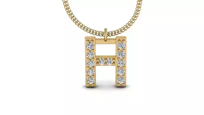 Diamond Alphabet Pendant H 3D print model