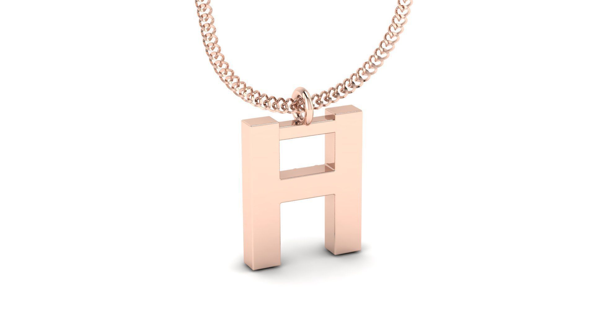 Diamond Alphabet Pendant H 3D print model_6