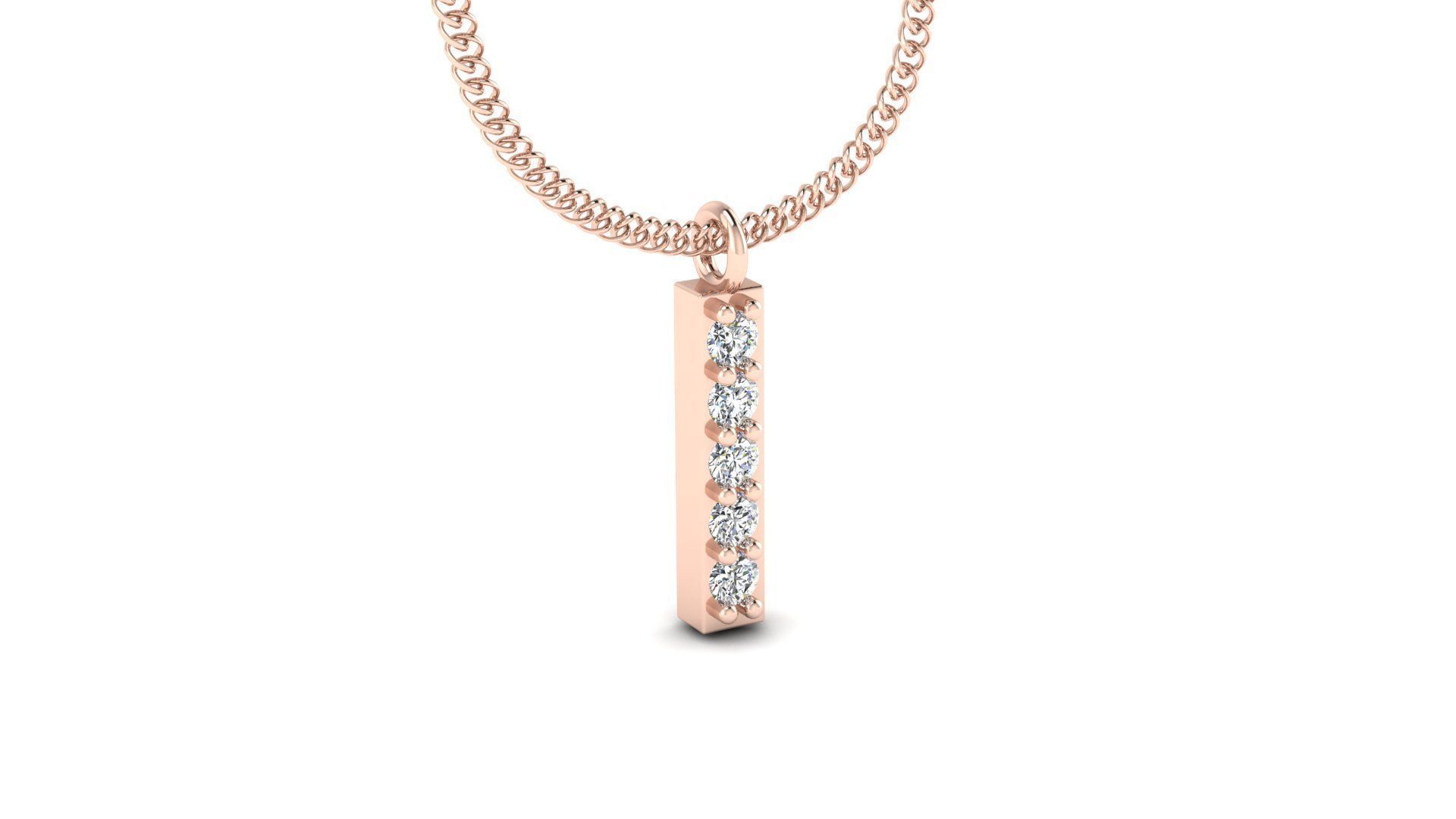 Diamond Alphabet Pendant I 3D print model_5