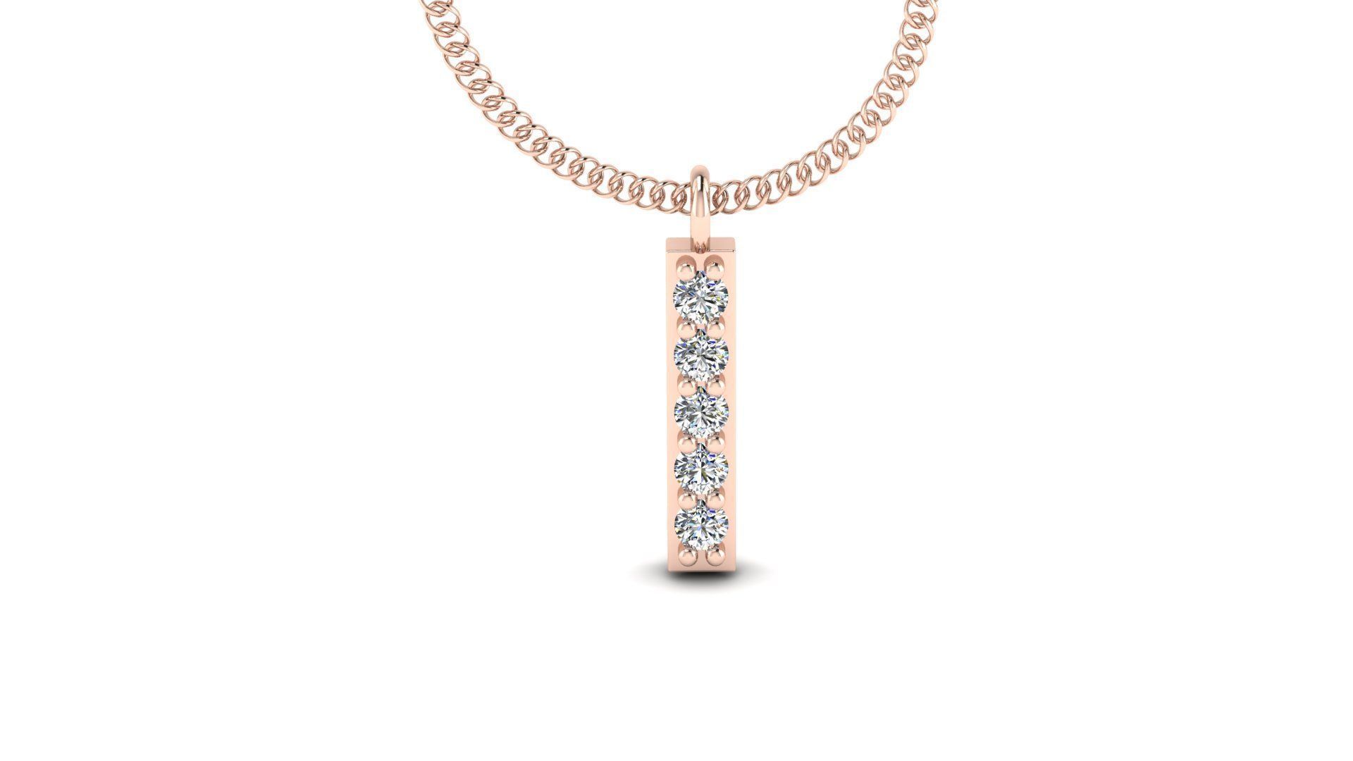 Diamond Alphabet Pendant I 3D print model_3