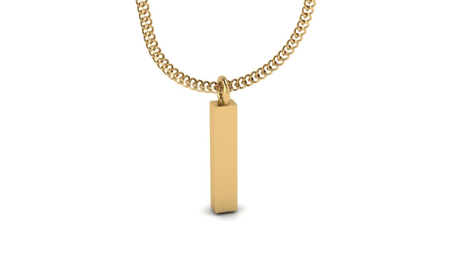 Diamond Alphabet Pendant I 3D print model_20