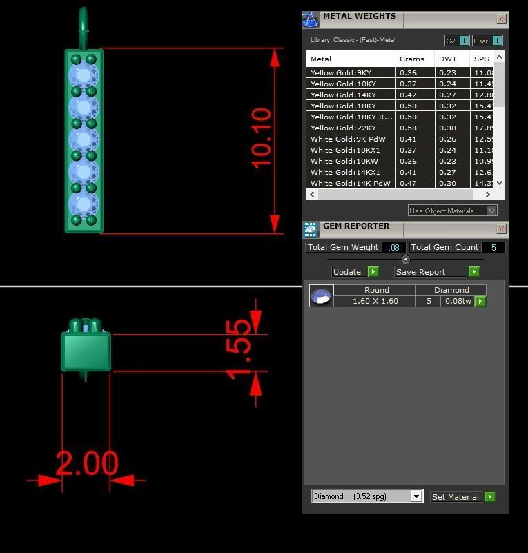 Diamond Alphabet Pendant I 3D print model_9