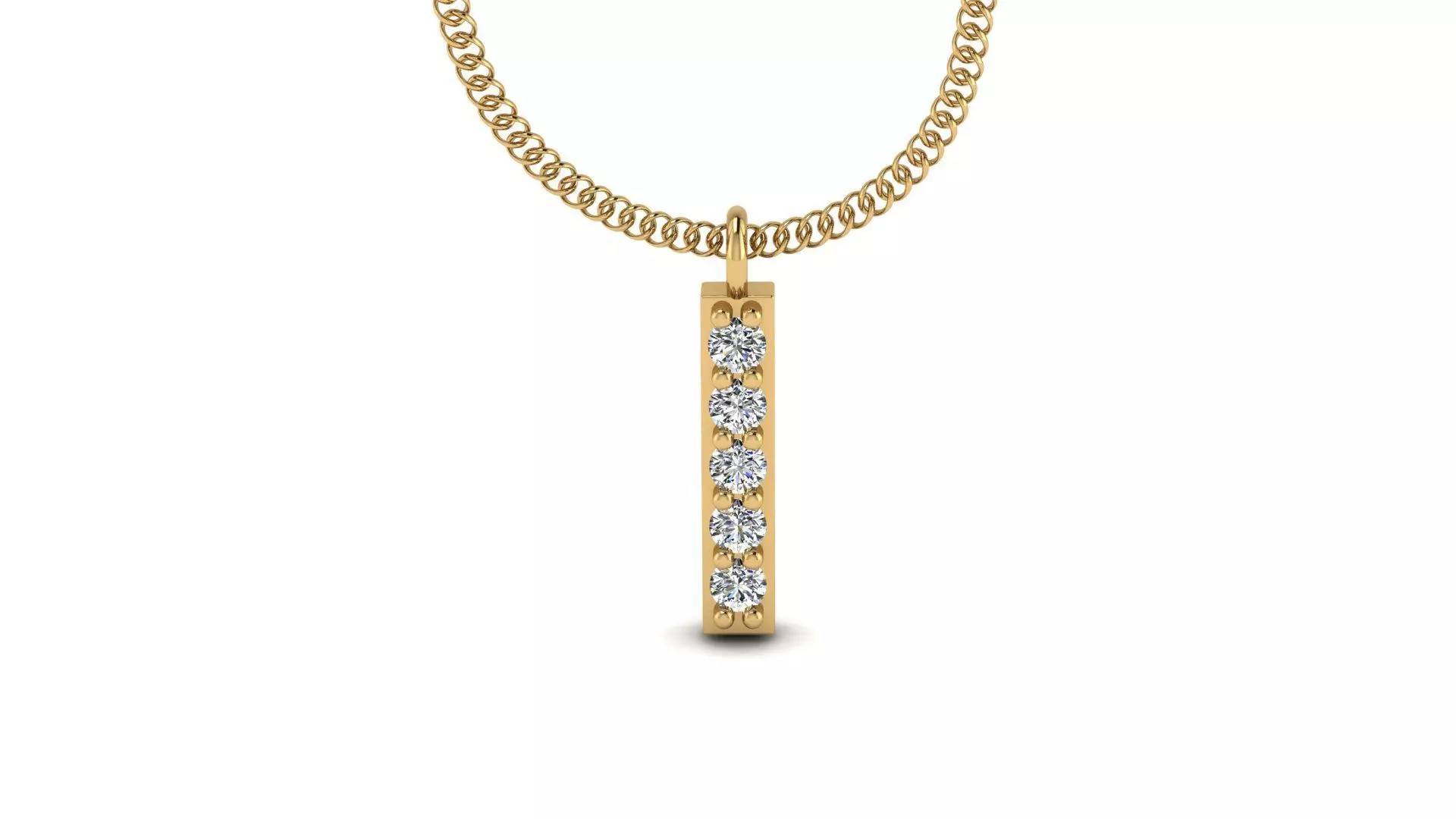 Diamond Alphabet Pendant I 3D print model_0