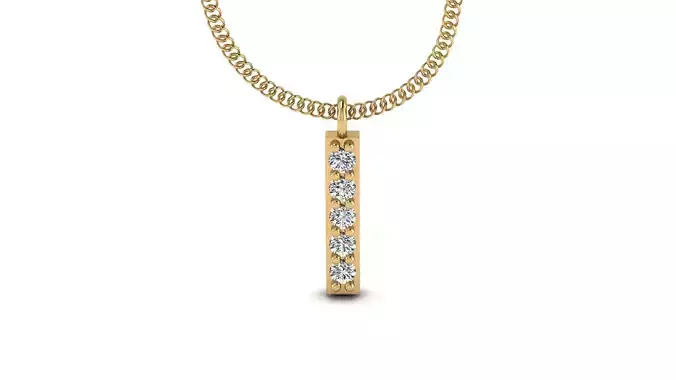 Diamond Alphabet Pendant I 3D print model