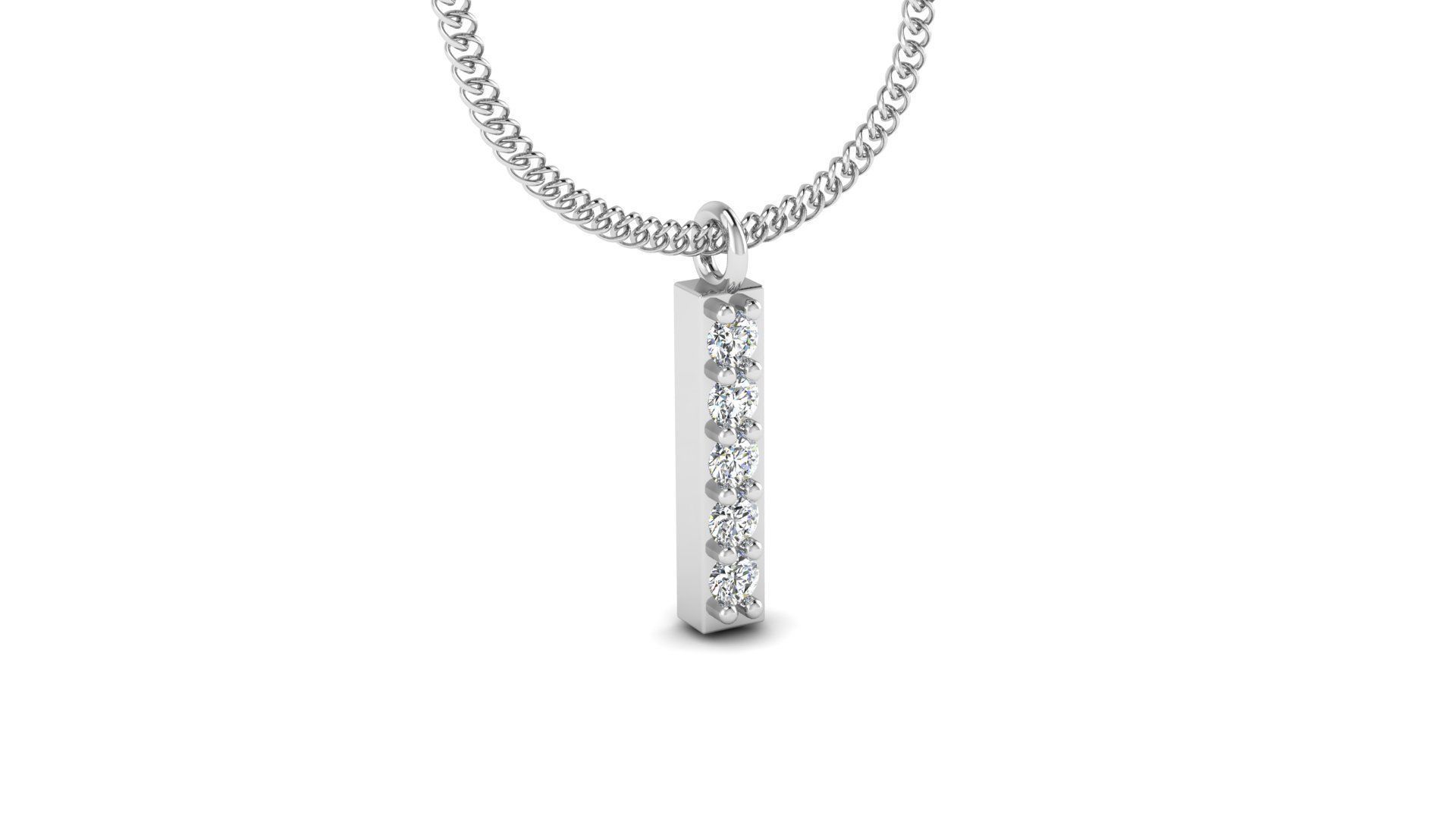 Diamond Alphabet Pendant I 3D print model_13