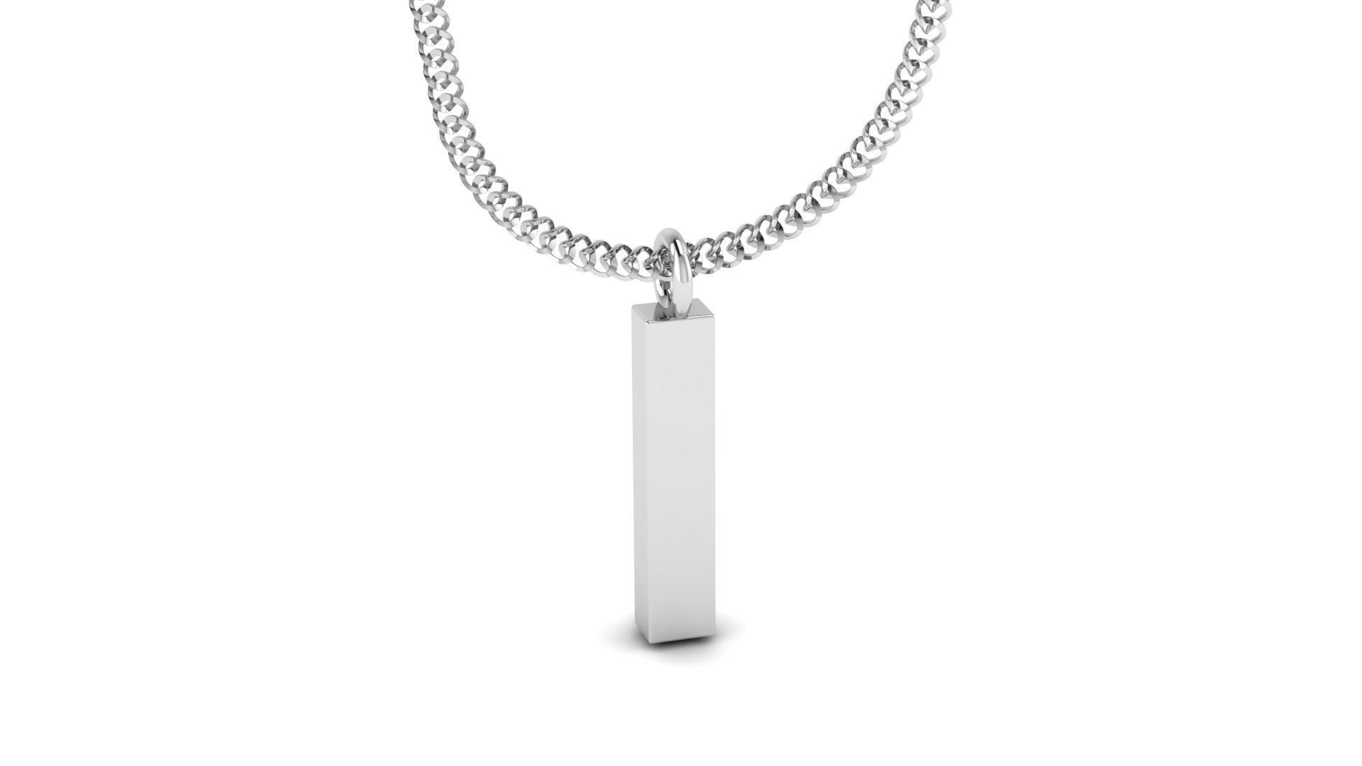 Diamond Alphabet Pendant I 3D print model_15