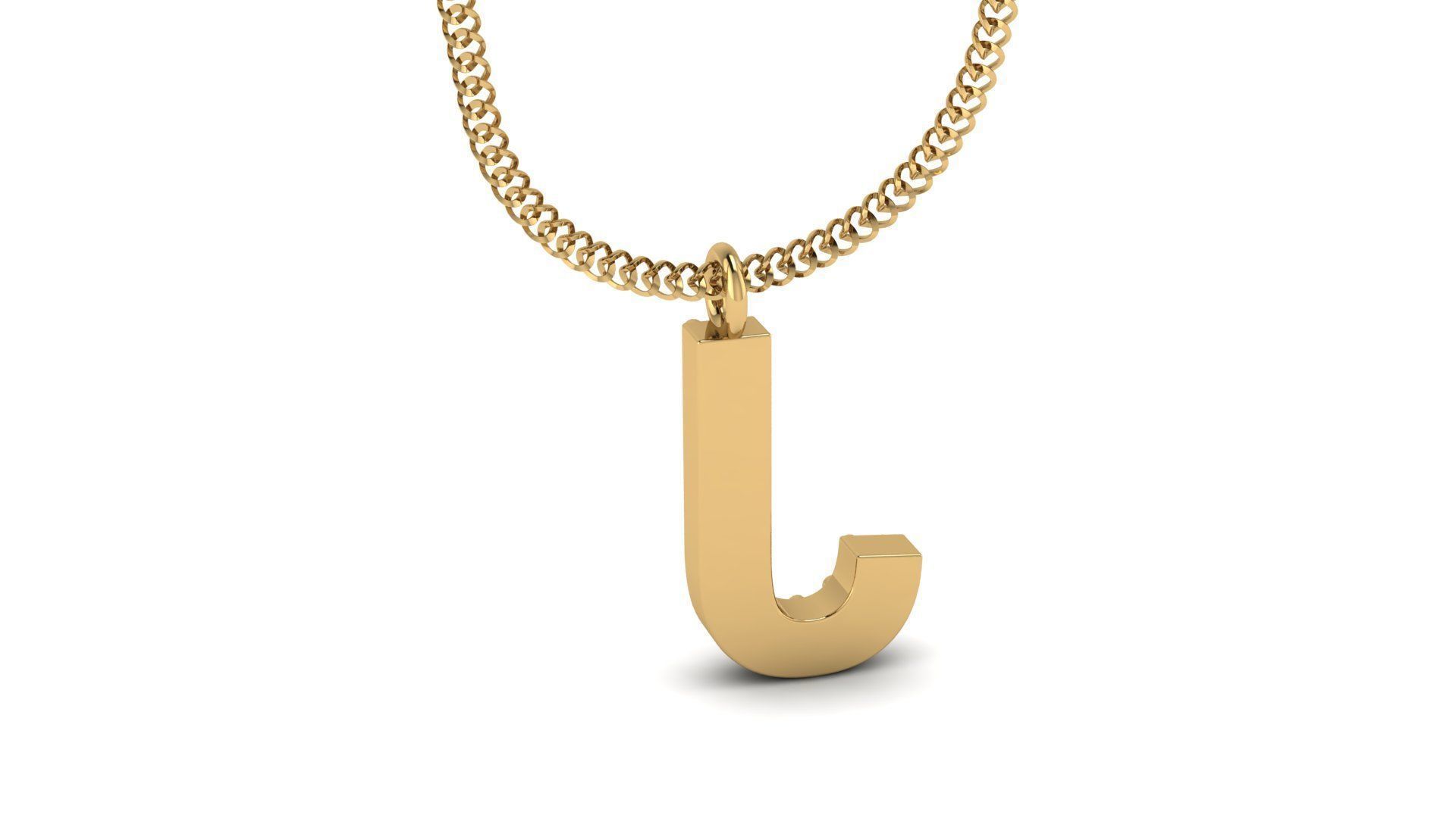 Diamond Alphabet Pendant J 3D print model_16