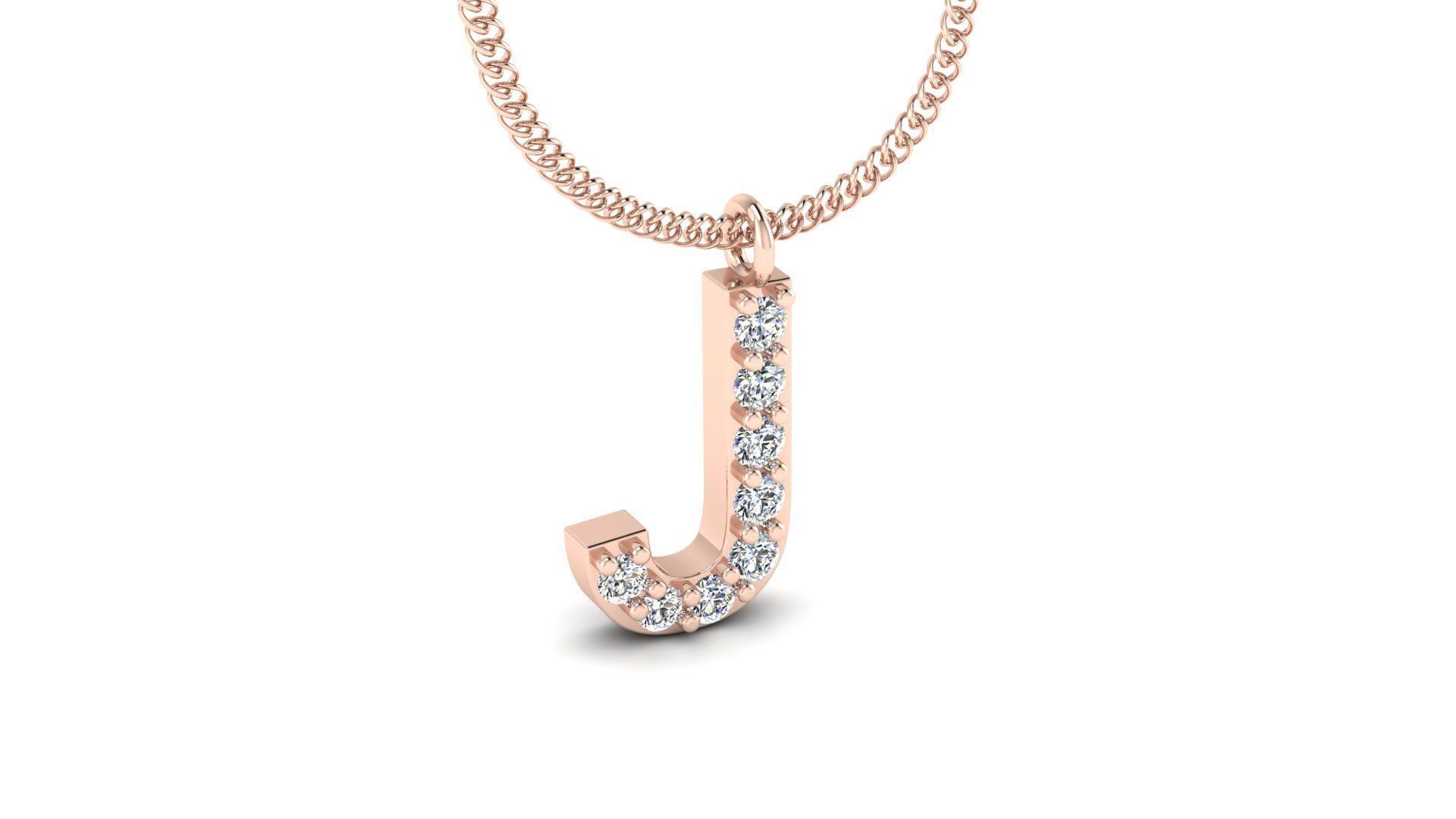 Diamond Alphabet Pendant J 3D print model_5