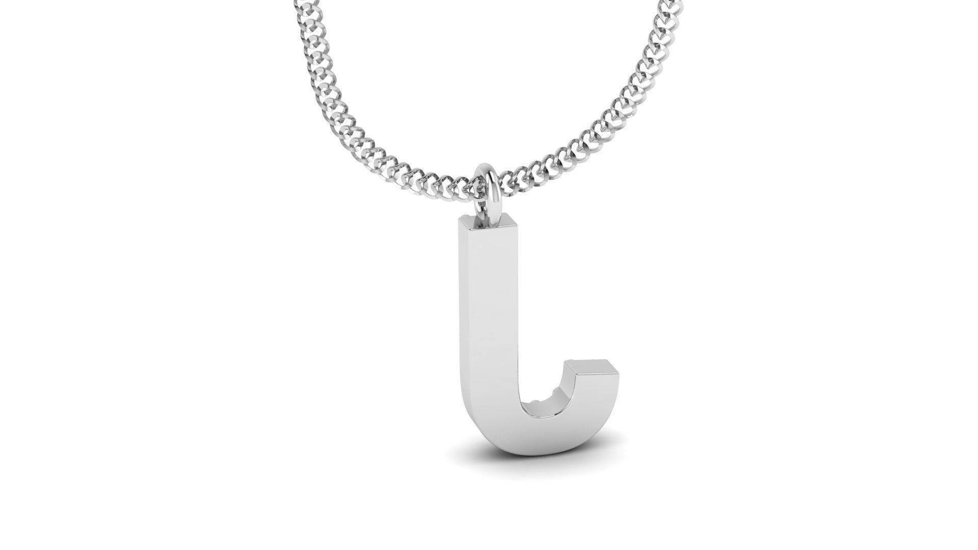 Diamond Alphabet Pendant J 3D print model_11