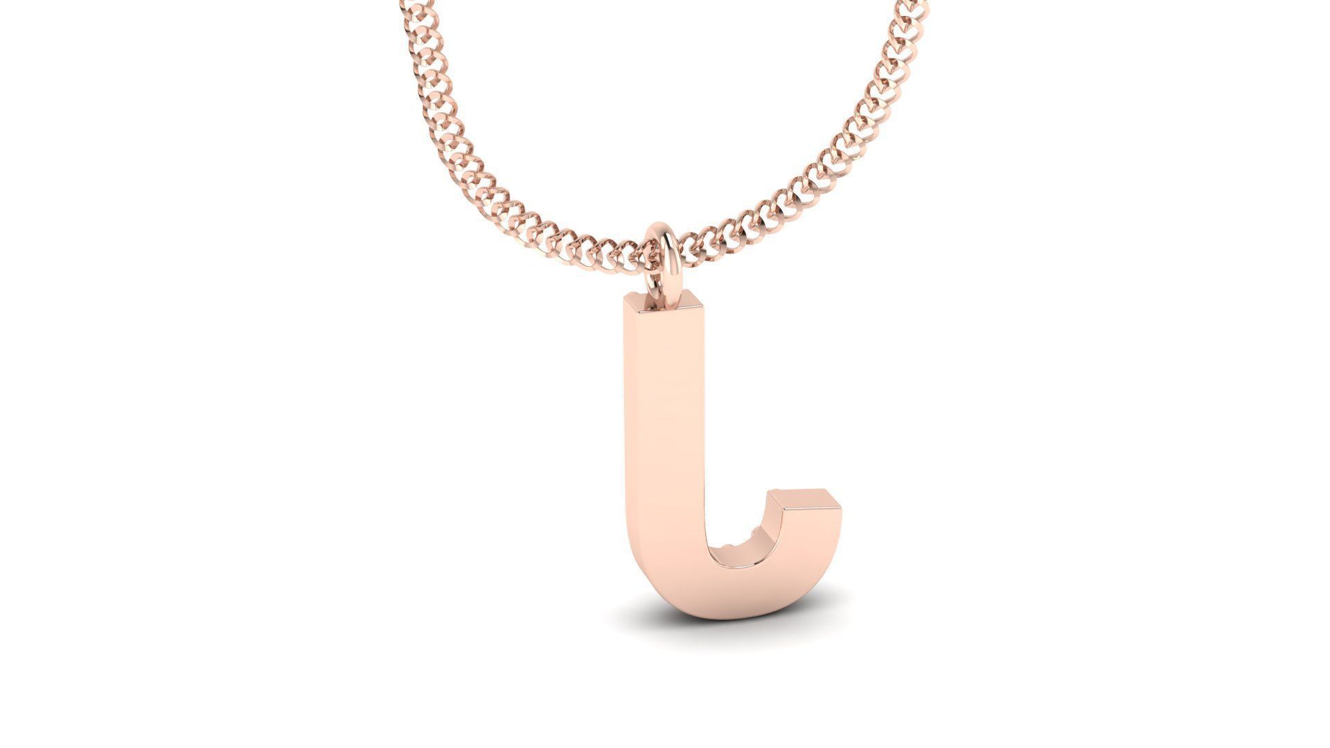 Diamond Alphabet Pendant J 3D print model_4