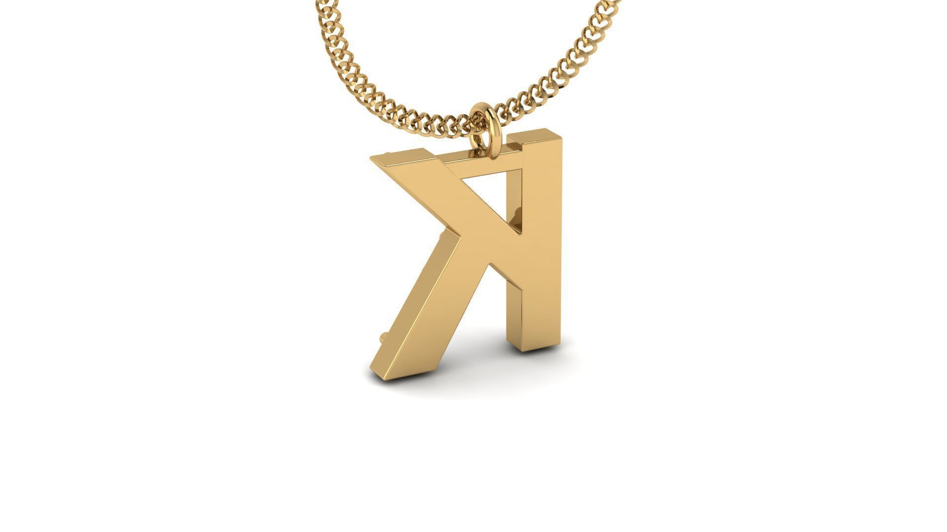 Diamond Alphabet Pendant K 3D print model_20