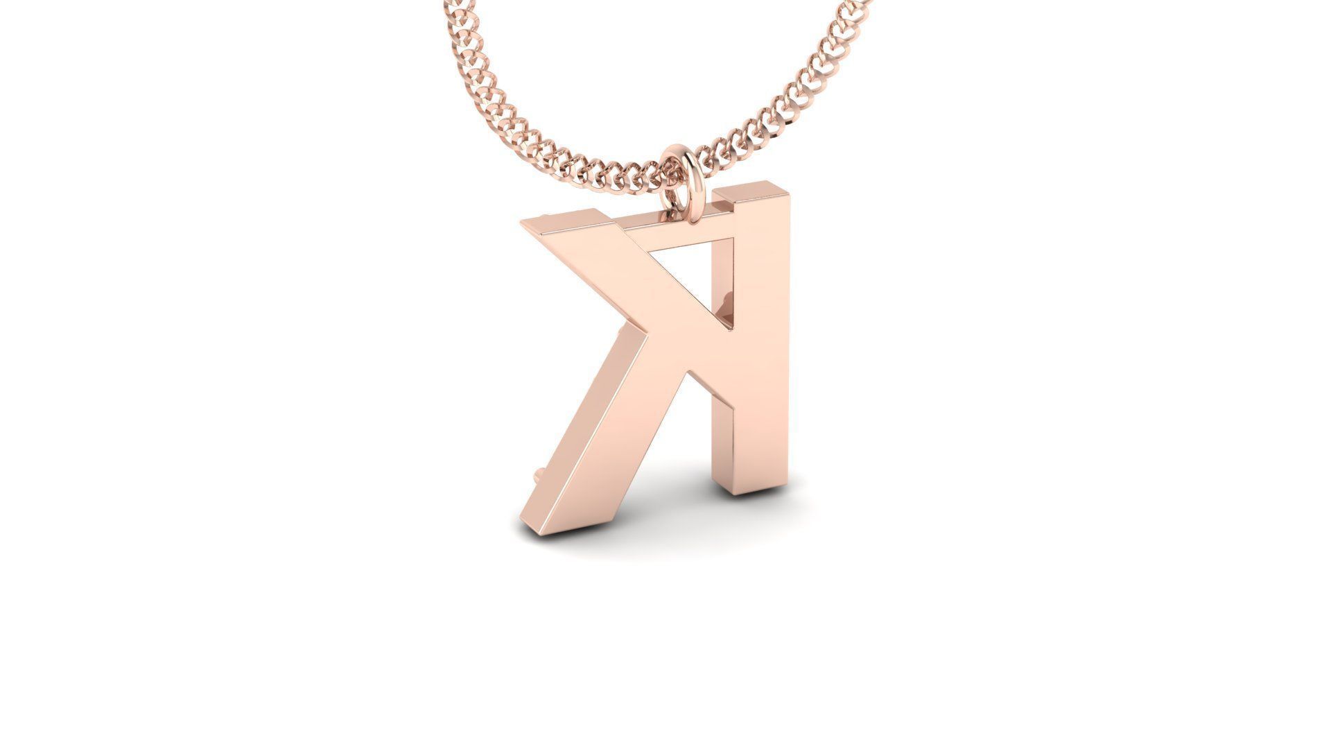 Diamond Alphabet Pendant K 3D print model_8