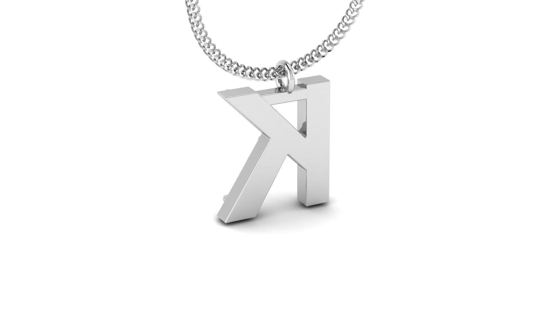 Diamond Alphabet Pendant K 3D print model_15