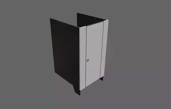 Public Toilet Divider with Door - Divisoria de Banheiro Low-poly 3D model
