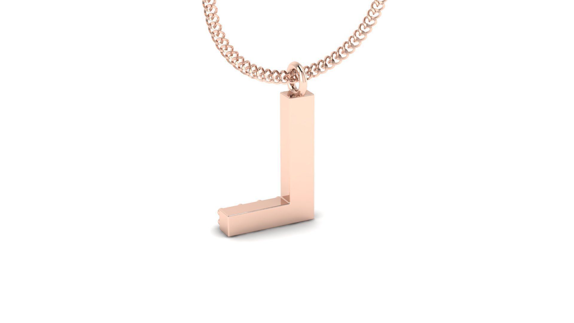 Diamond Alphabet Pendant L 3D print model_4