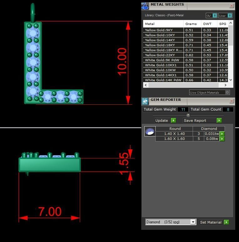 Diamond Alphabet Pendant L 3D print model_2