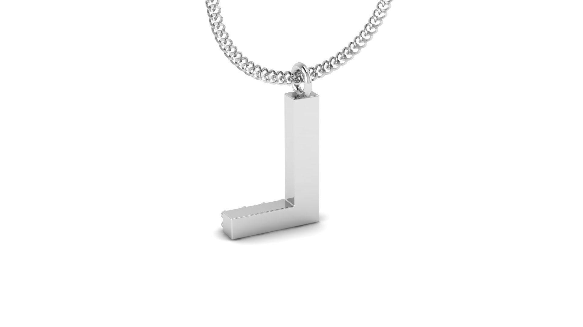 Diamond Alphabet Pendant L 3D print model_11